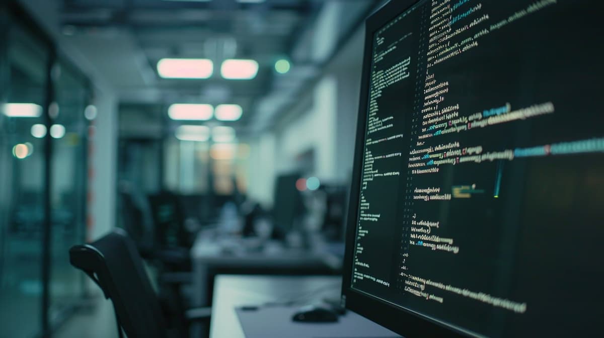 Código fuente en el monitor de un desarrollador
